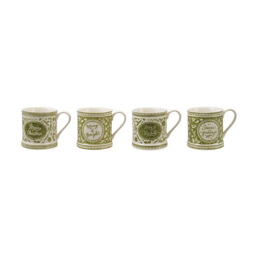 Stoneware Mug with Holiday Design & Saying, 4 Styles