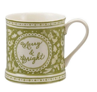 Stoneware Mug with Holiday Design & Saying, 4 Styles