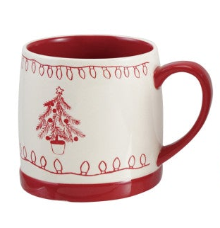 Stoneware Mug with Holiday Design
