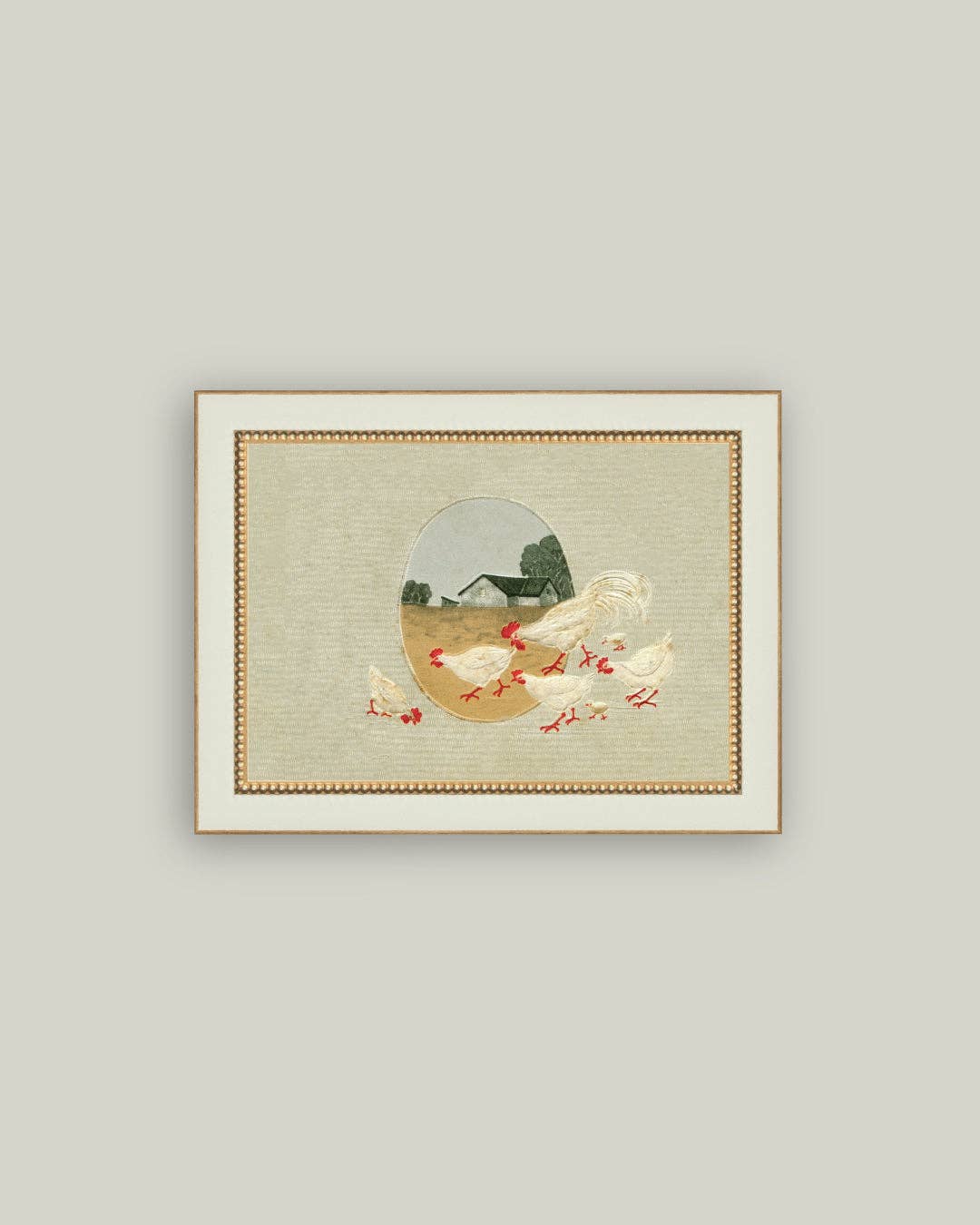 Spring Chickens Framed Antique Art