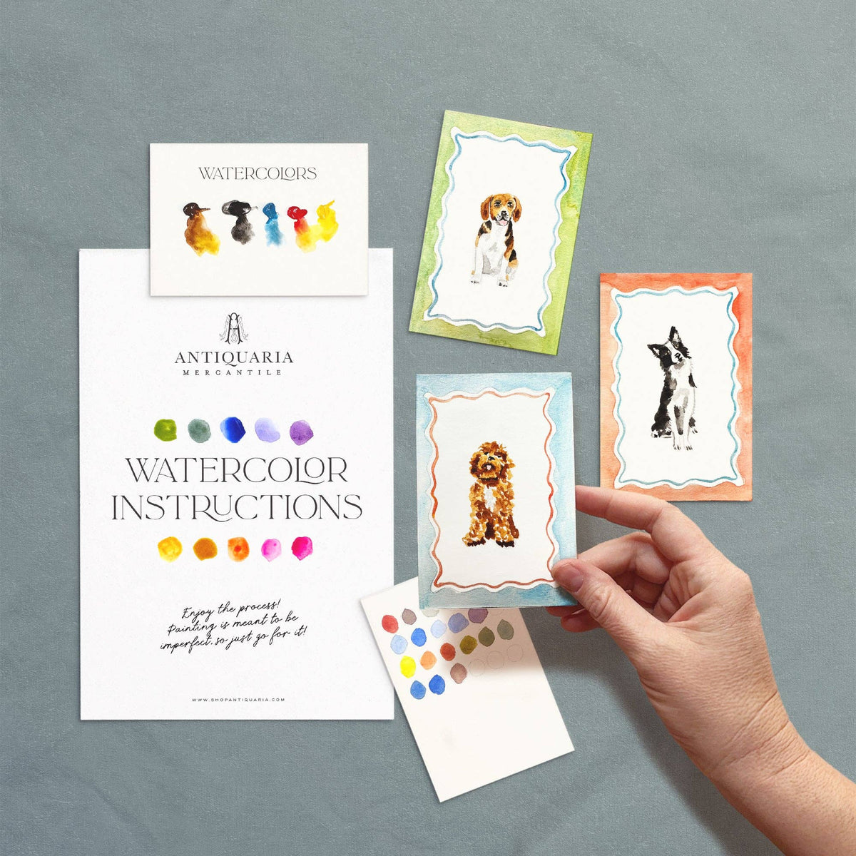 Antiquaria Mini Deluxe Watercolor Painting Kit: Dogs