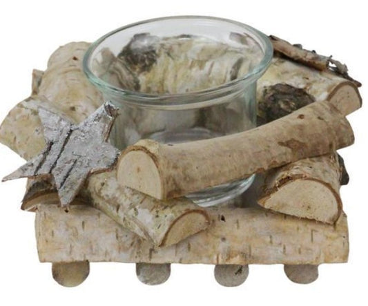 Cut Twig Votive Holder w/Glass