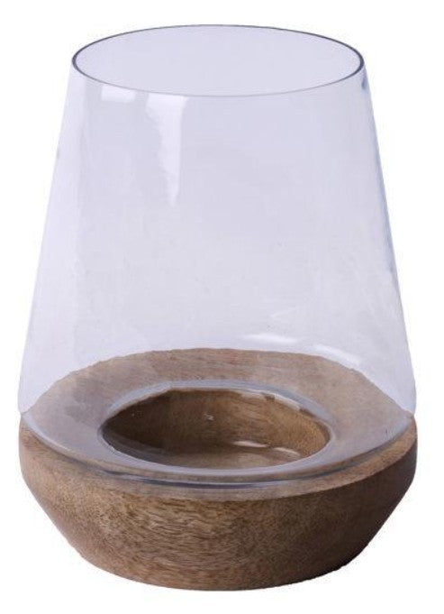 Wood & Glass Candle Holder