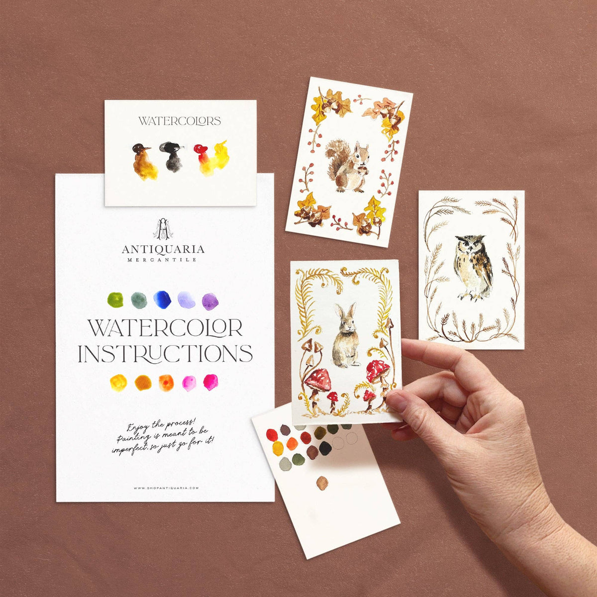 Antiquaria Mini Deluxe Watercolor Painting Kit: Woodland Friends