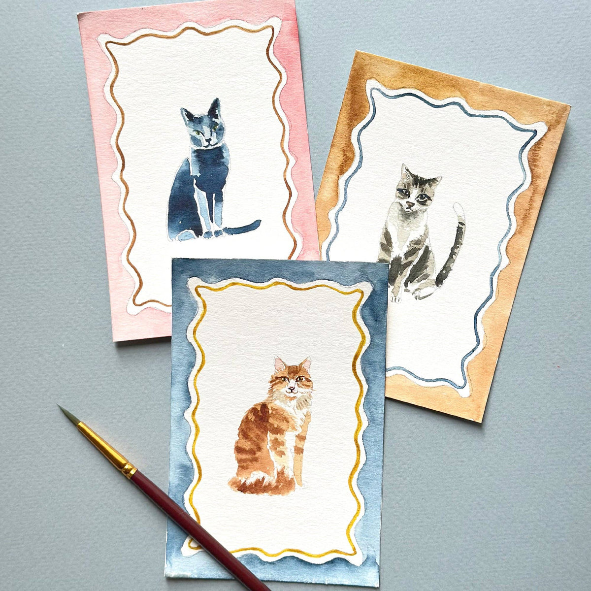 Antiquaria Mini Deluxe Watercolor Painting Kit: Cats