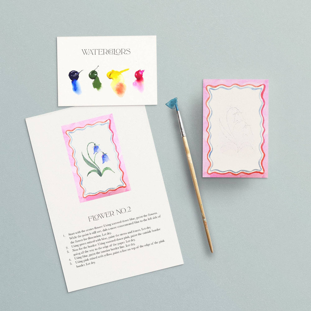 Antiquaria Mini Deluxe Watercolor Painting Kit: Flowers
