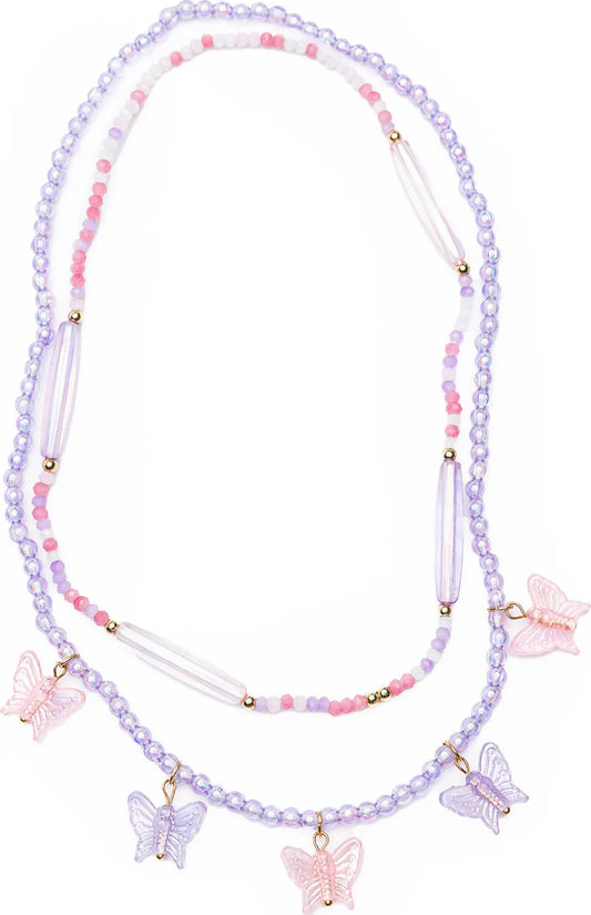Butterfly Beauty Necklace featuring delicate butterfly charms, a whimsical children's necklace perfect for birthdays, dress-up, and special occasions.