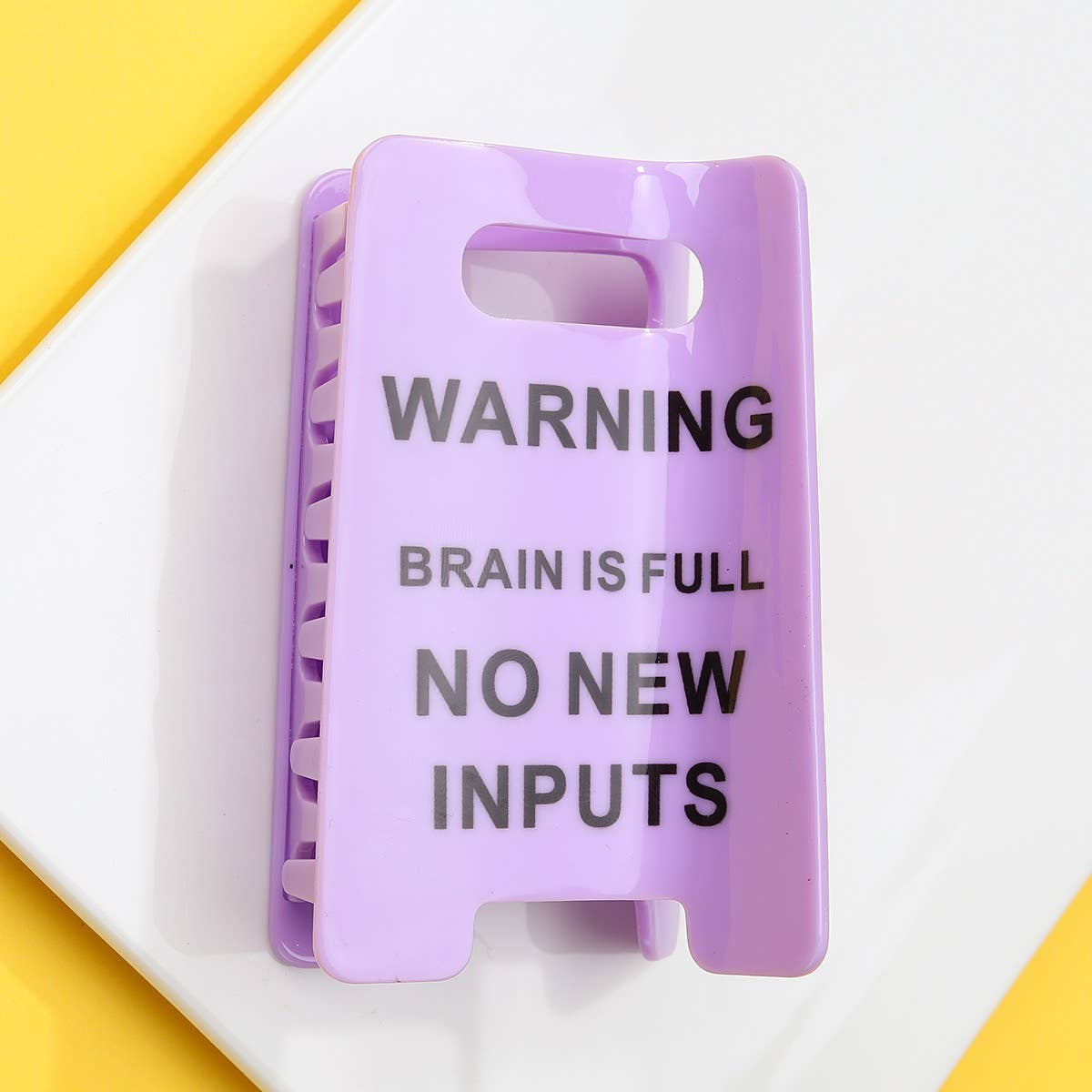 Funny Caution Sign Claw Clip