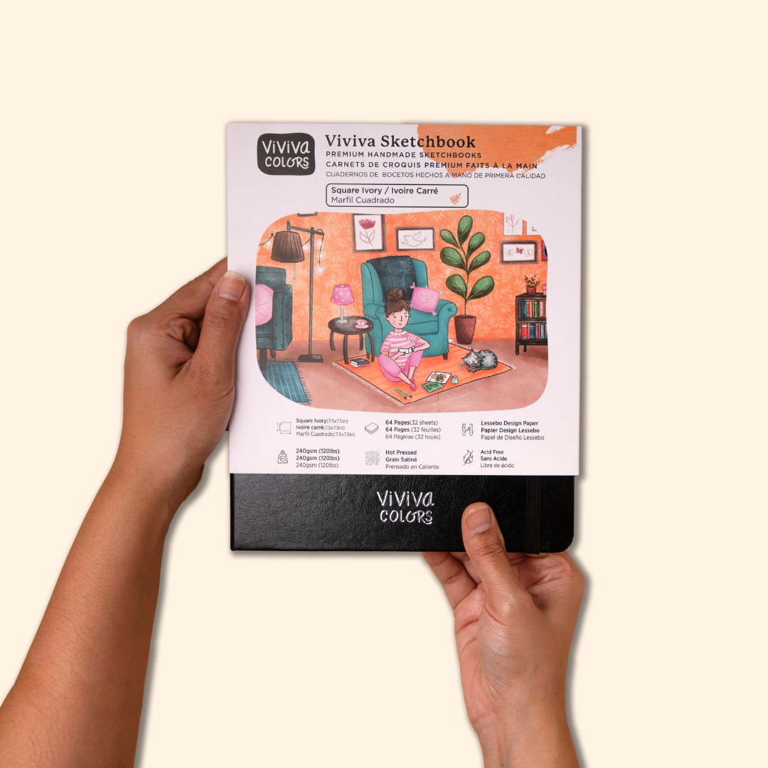 Viviva Square Ivory Sketchbook | 240 GSM Paper | Watercolor Pad