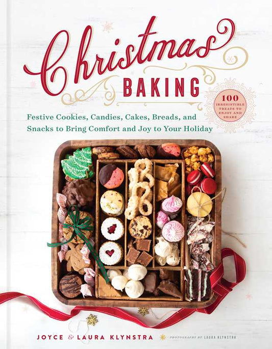 Book cover of 'Christmas Baking' with a tray of cookies and candies on a white background