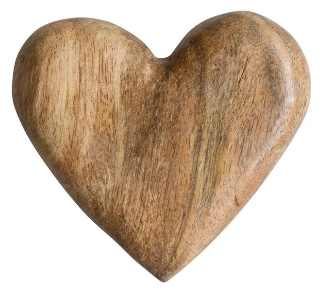 Hand-Carved Mango Wood Heart