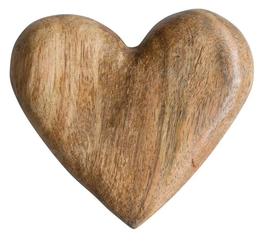 Hand-Carved Mango Wood Heart