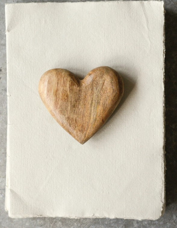 Hand-Carved Mango Wood Heart