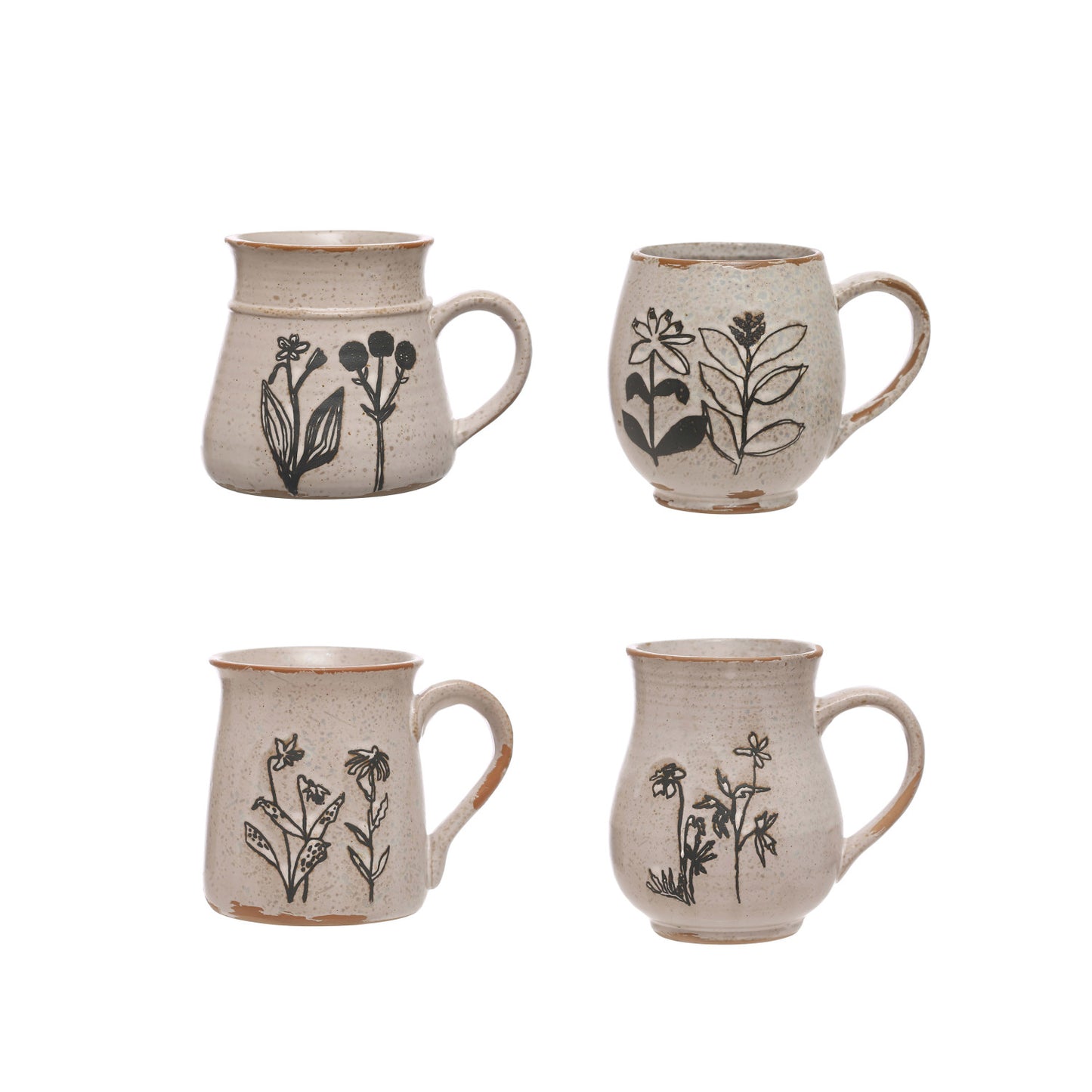 15 oz. Debossed Stoneware Mug , 4 Styles (Each One Will Vary) ©