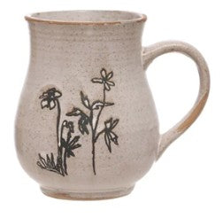 Debossed Stoneware Floral Mug , Various