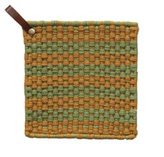 Cotton Crocheted Pot Holder w/ Leather Loop, 3 Styles