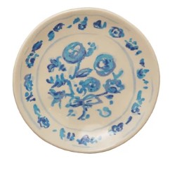 Stoneware Plate w/ Floral Image, 4 Styles