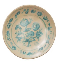 Stoneware Plate w/ Floral Image, 4 Styles