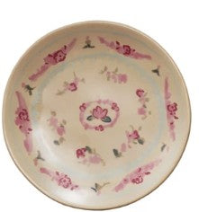 Stoneware Plate w/ Floral Image, 4 Styles