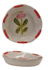 Hand-Painted Dish w/ Flowers, 4 Styles
