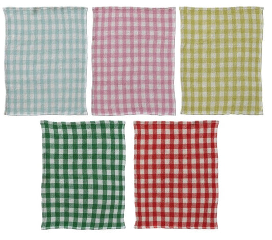 Cotton Gingham Waffle Weave Tea Towel