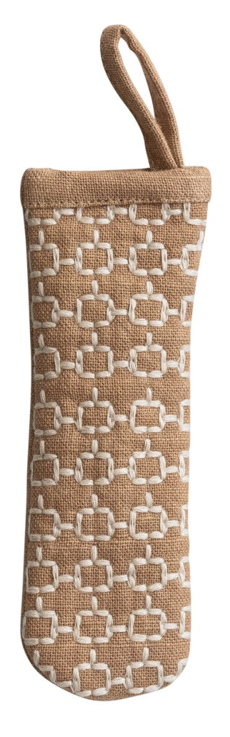 Cotton Pot Handle Cover with Embroidered Pattern & Loop, 4 Styles