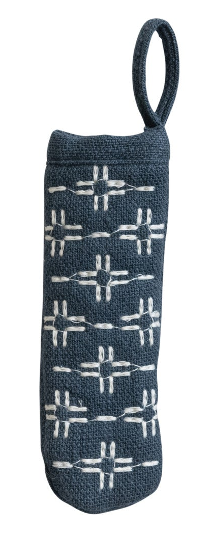 Cotton Pot Handle Cover with Embroidered Pattern & Loop, 4 Styles