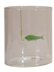 Hand-Blown Fish Hook Drinking Glass