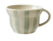 Hand-Painted Stoneware Striped Mug