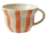 Hand-Painted Stoneware Striped Mug