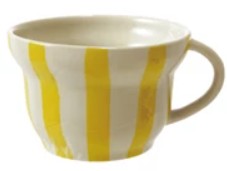 Hand-Painted Stoneware Striped Mug