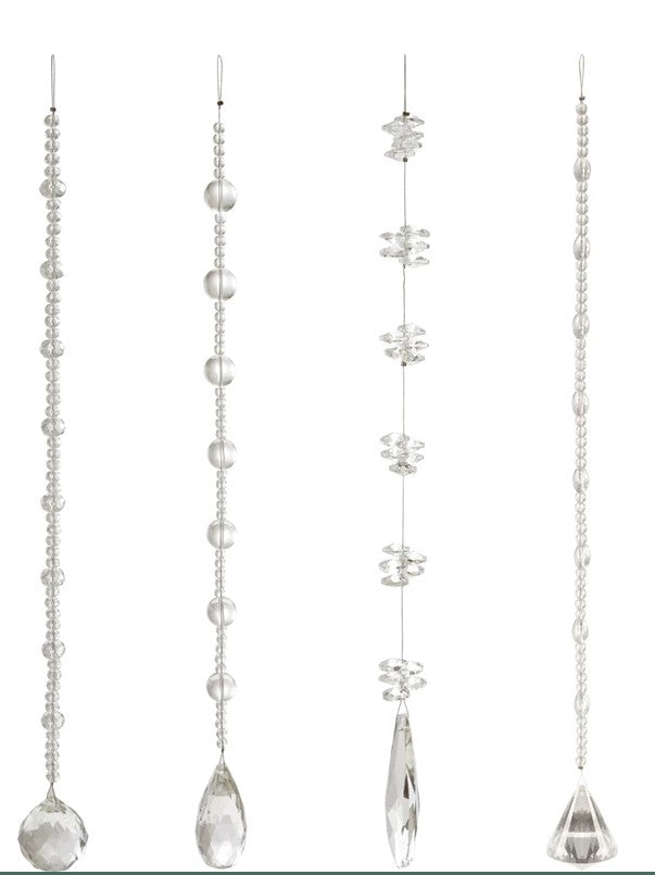 Crystal Hanging Beaded Drop, Asst.