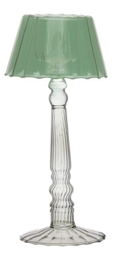 Glass Ribbed Table Light Tealight Holder