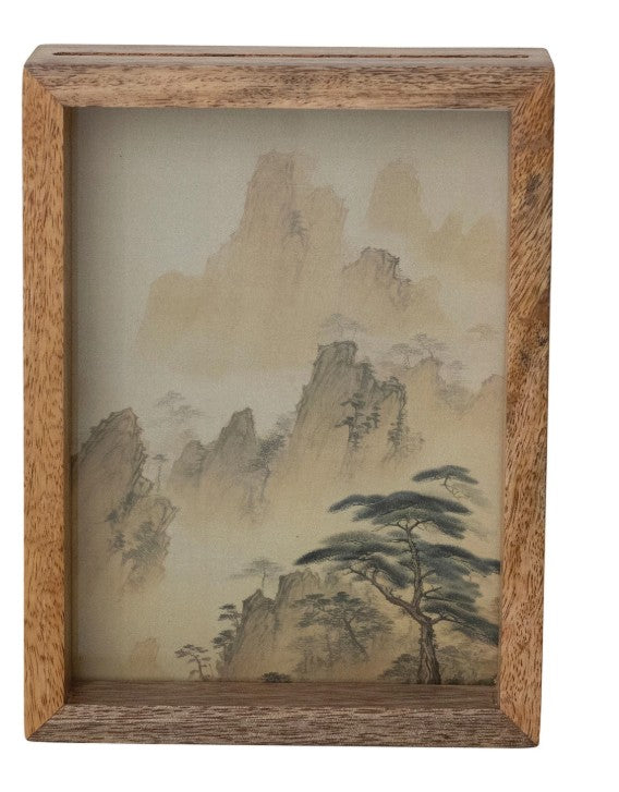 Mango Wood & Glass Floating Two-Sided Photo Frame