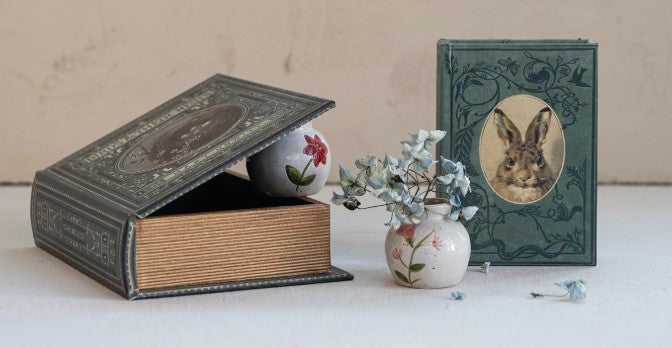 Book Storage Boxes with Bird Nest or Rabbit