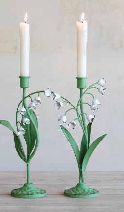 Lily of the Valley Floral Taper Holder