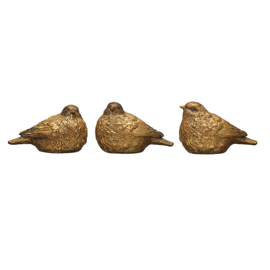 Add timeless charm to your home with a distressed gold songbird figurine. Available in three styles, these antique-inspired resin birds are perfect for cottage, farmhouse, and garden décor.