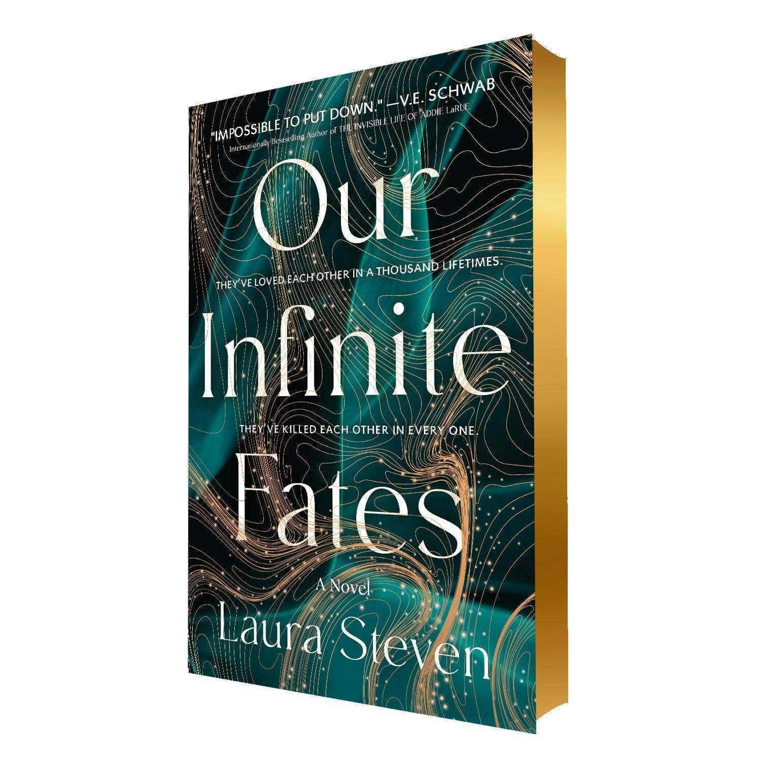 Book cover of 'Our Infinite Fates' by Laura Steven with a white background