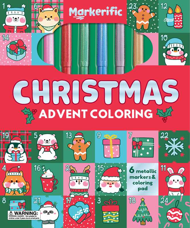 Markerific Christmas Advent Coloring set with markers and coloring pad
