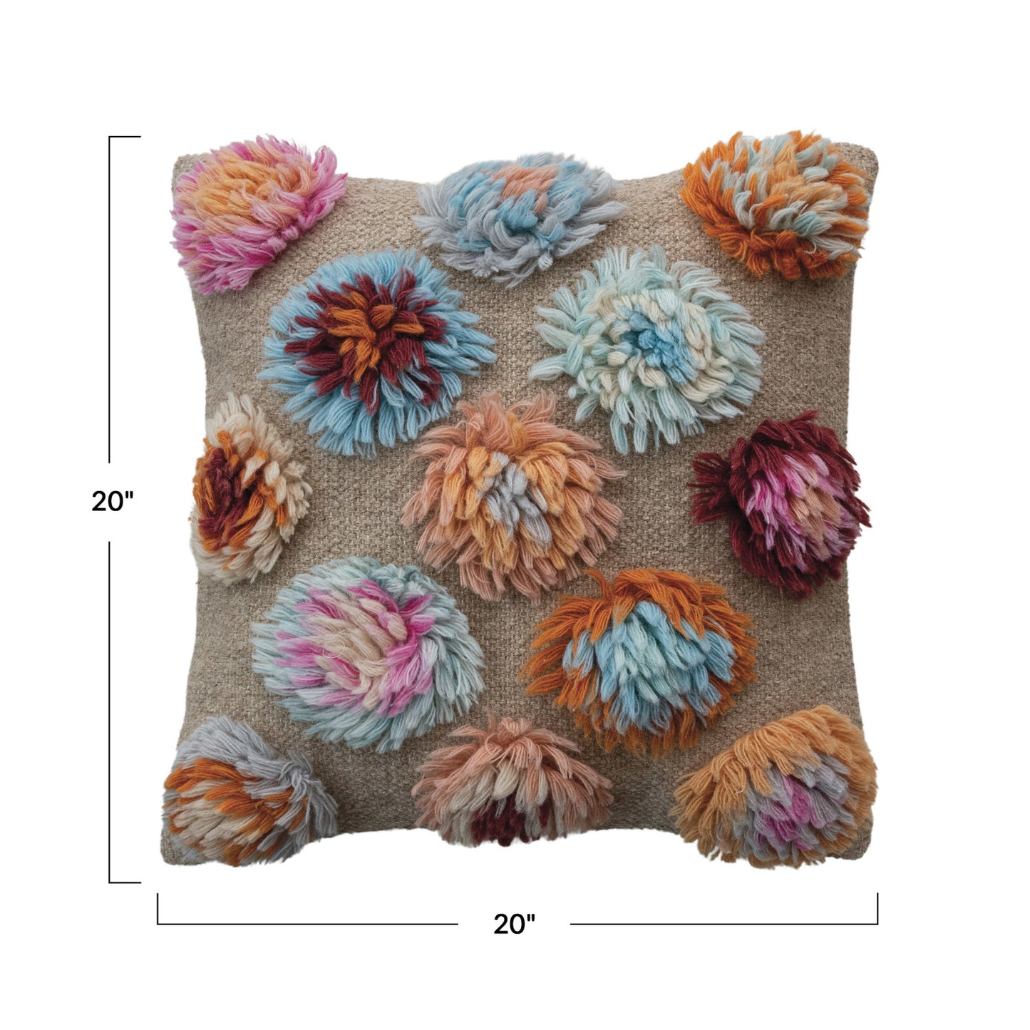 New Zealand Wool Tufted Circles Pillow