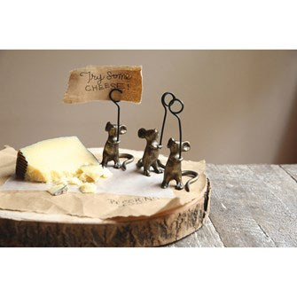 4" Mouse Cast Iron Card Holder