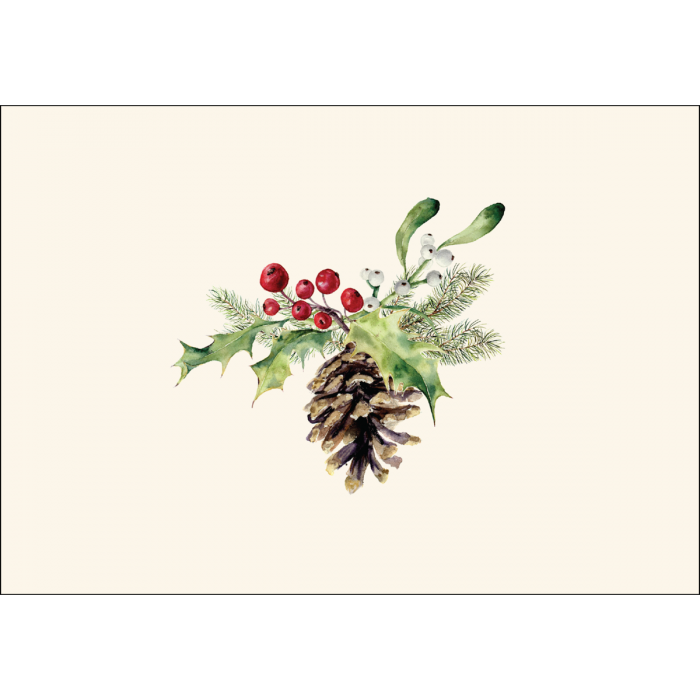 Christmas Pine Cone Notecards, 8Ct.