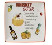 Stoneware Plate w/Cocktail Recipe