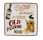 Stoneware Plate w/Cocktail Recipe