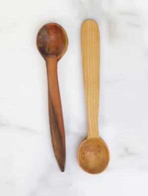 Fruitwood Kitchen Scoops, Set of 2