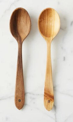 Fruitwood Large Serving Spoons, Set of 2