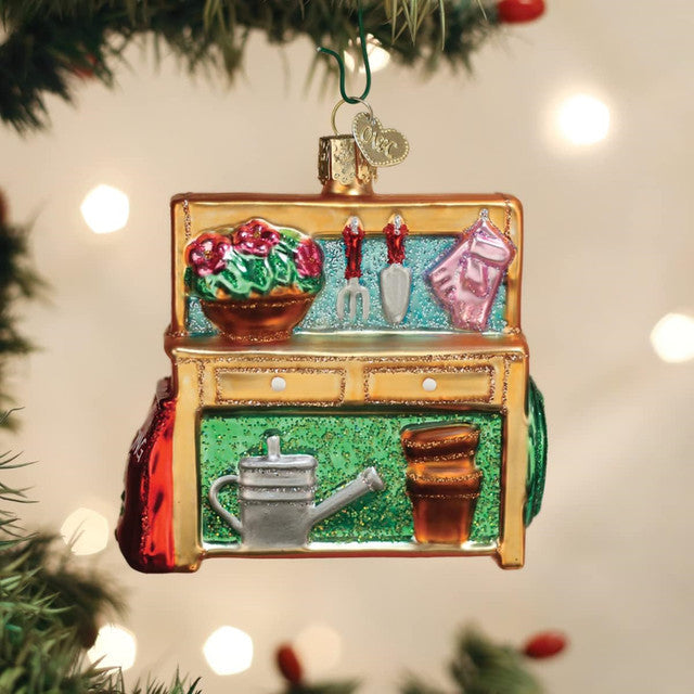 Glass Ornament - Potting Bench