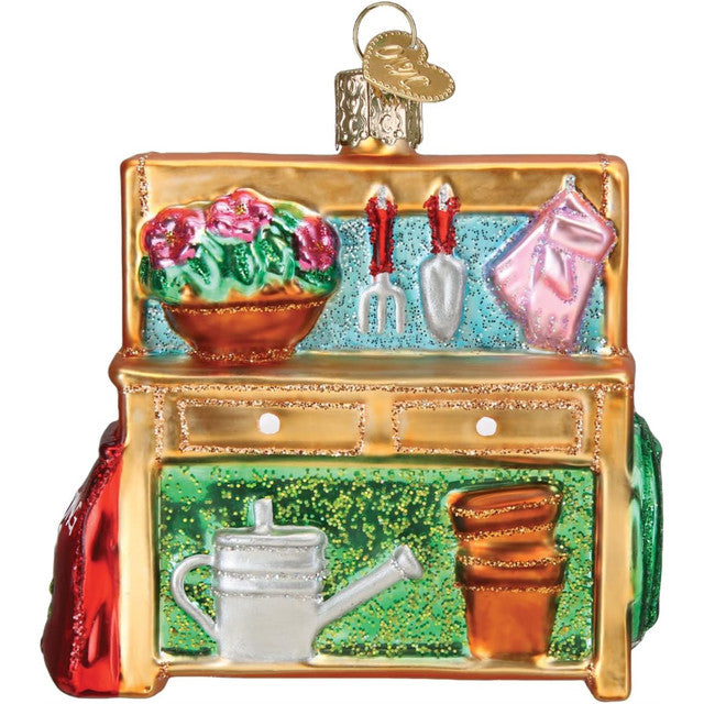 Glass Ornament - Potting Bench