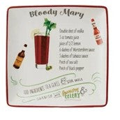 Stoneware Plate w/Cocktail Recipe
