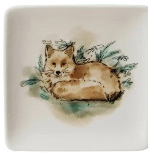 4" Stoneware Dish w/Wildlife